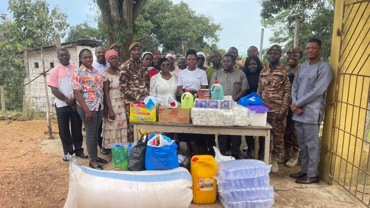 Prison outreach donations with officers